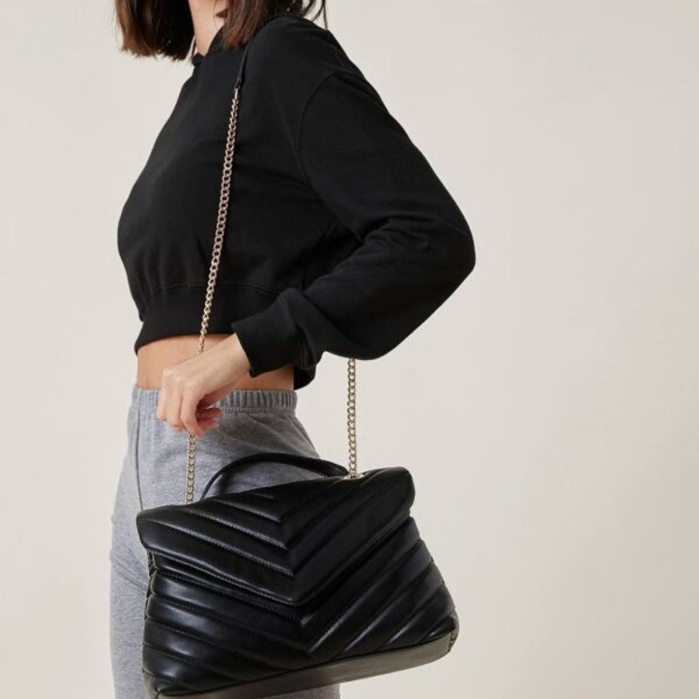 BLACK / TAN / CARMEL ELEGANT CHIC BAG - Picture 5 of 15